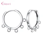 Круглые серьги с тремя отверстиями из стерлингового серебра 925 пробы сделай сам, ювелирные изделия ручной работы, компоненты для серег, 17 мм