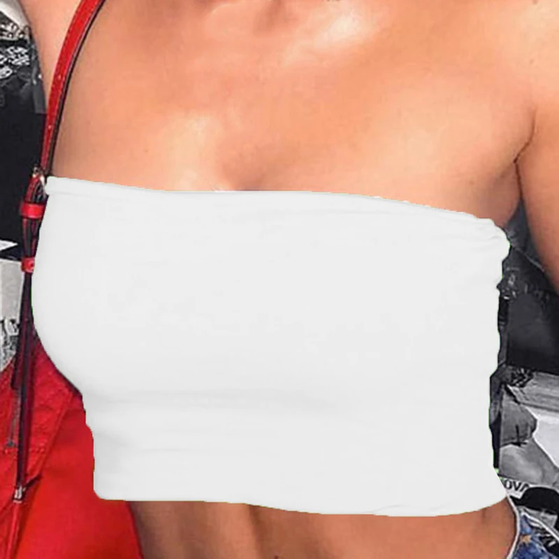 Женский топ без бретелек эластичный Топ-бандо рукавов 2020 | Женская одежда