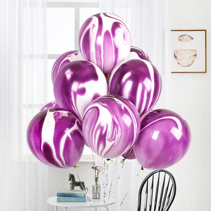 10 шт./лот 12-дюймовый Радужный воздушный шар цвет агат облако Черный Розовый