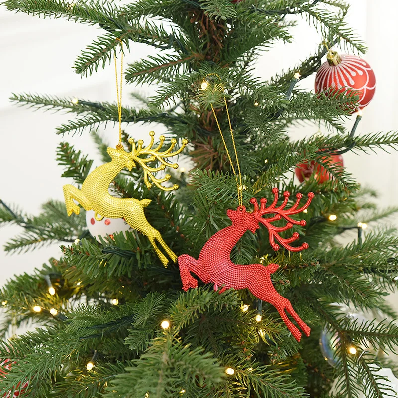 3 шт./лот золотые серебряные красные милые олени подвесные украшения для