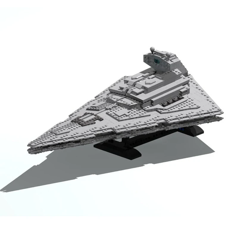 

MOC - Imperial Star Destroyer with Stand First Order Star Destroyer Model Space Building Block Bricks Educational DIY Toys