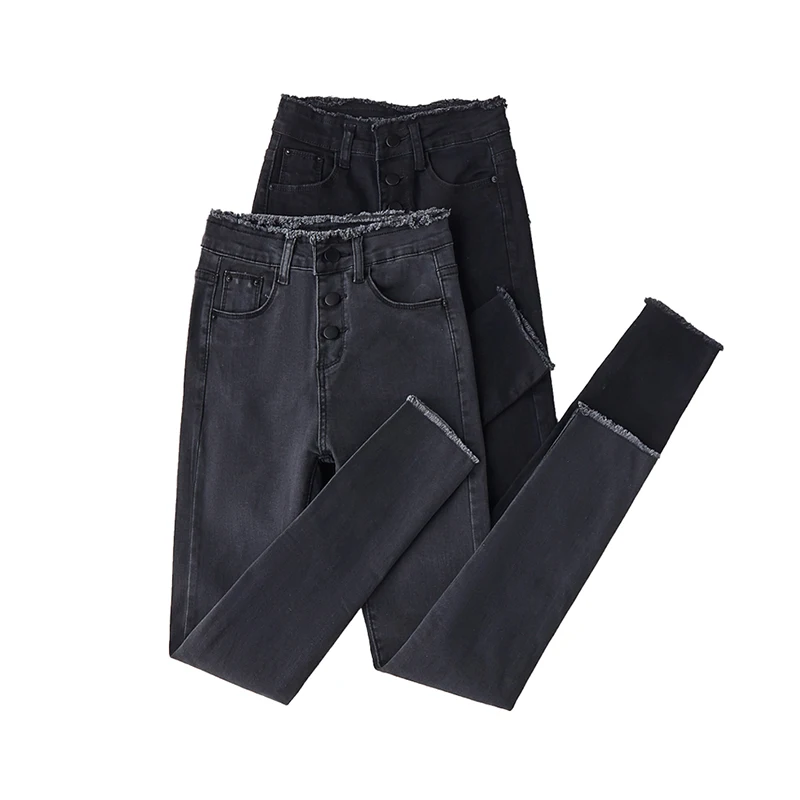 

2020 Jeans Female Denim Pants Black korean womans pencil Jeans Autumn Skinny Slim Stretch Cotton For Women Trousers