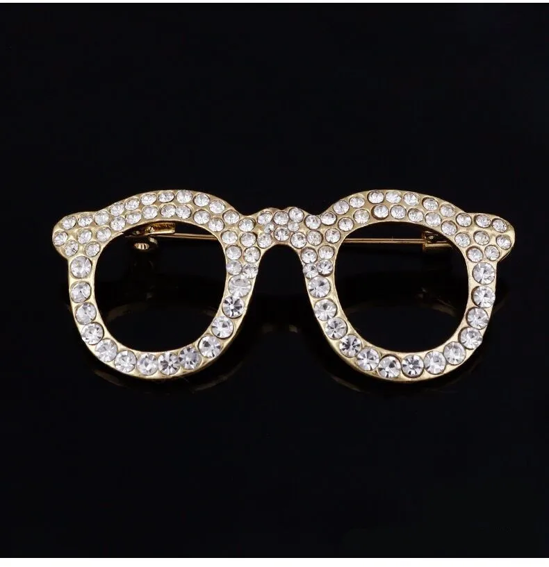 

Creative Glasses Temperament Pin Men's Suit Trend Shining Glasses Brooch Men's and Women's Pin