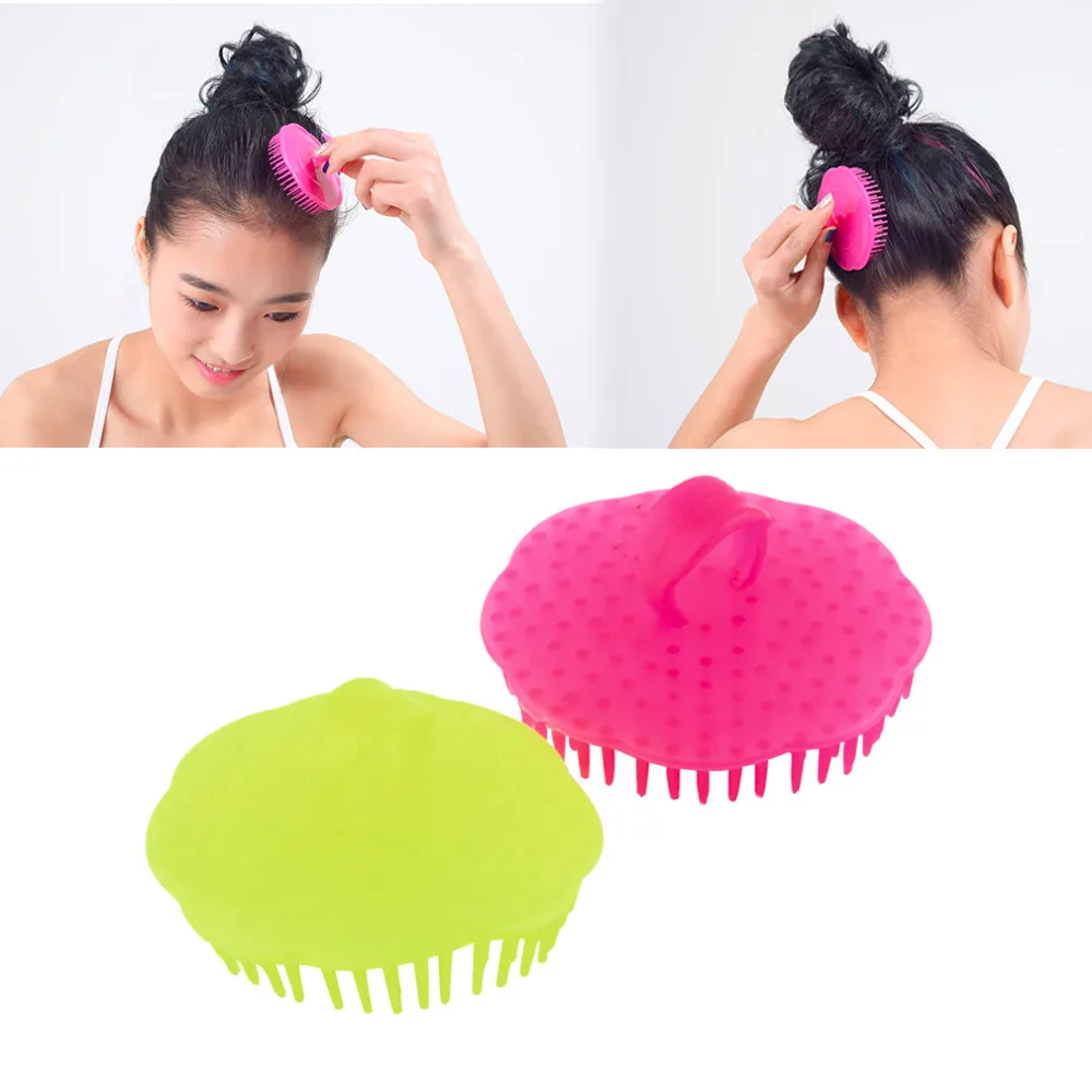 Массажная щетка для мытье шампунем волос массажная расческа кожи головы душ тело