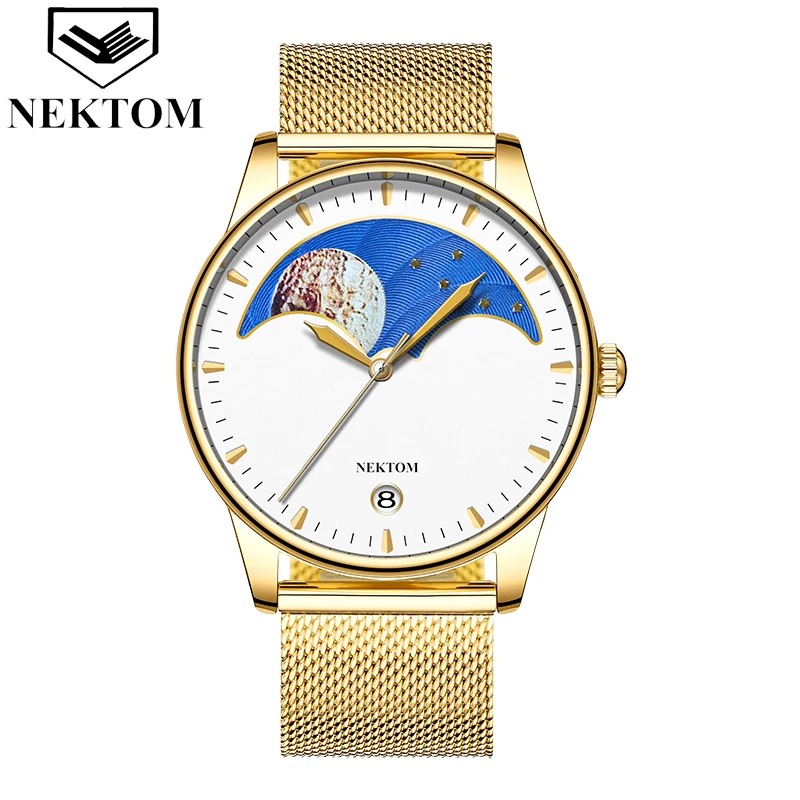 Кварцевые часы Nektom Новые Модные Простые креативные с китайским бизнесом