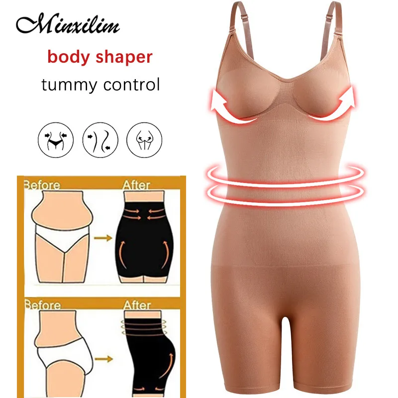 Full Body Shapewear Bodysuit Waist Trainer Slimming Sheath Tummy Control Flat Belly Push Up Seamless Corsets Women Shapers