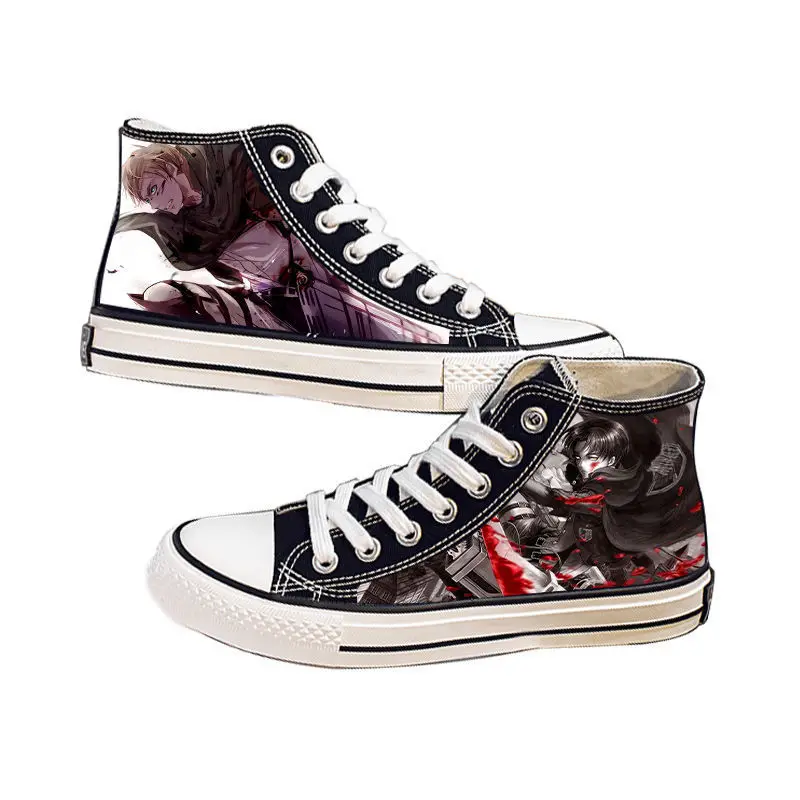 

Japanese Anime Attack on Titan Cosplay Casual High Platform Shoes Shingeki No Kyojin Canvas Shoes For Girls Boys Sports Shoes
