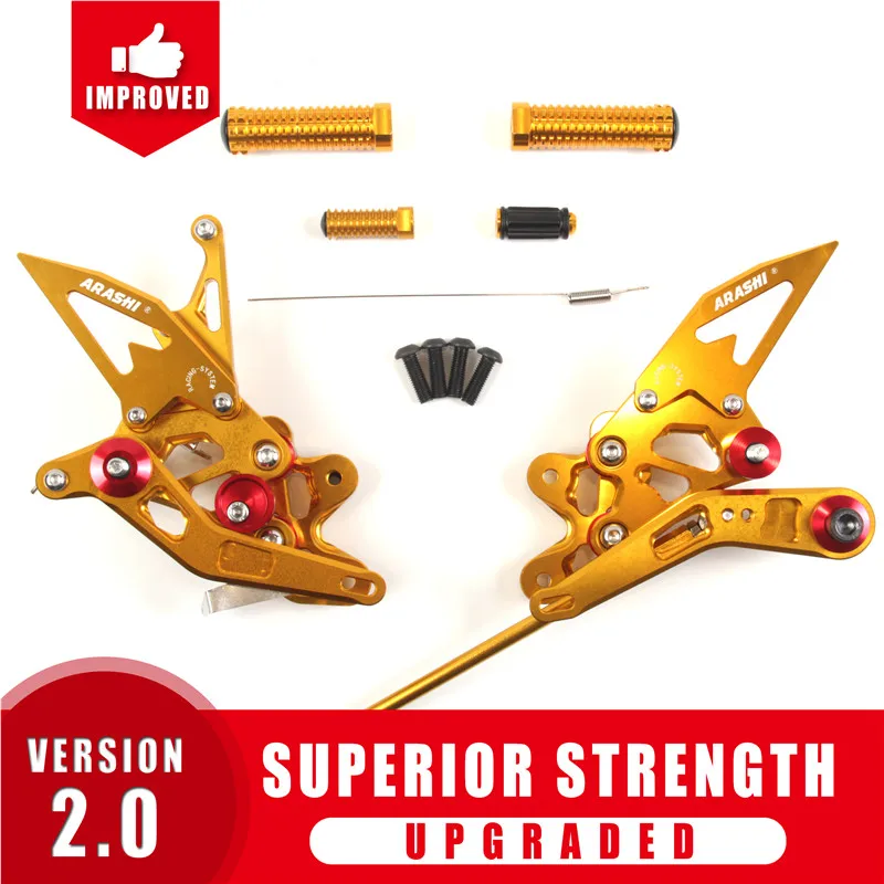 

Подставки для ног Arashi GSXR600 GSXR750, регулируемые подножки для SUZUKI GSX-R600 GSX-R750 2006-2010 2007 2008 2009 GSXR 600