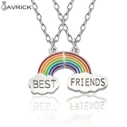 2 шт.компл. красочные Радужные облака кулон головоломка ожерелье лучший друг BFF ювелирные изделия детский подарок