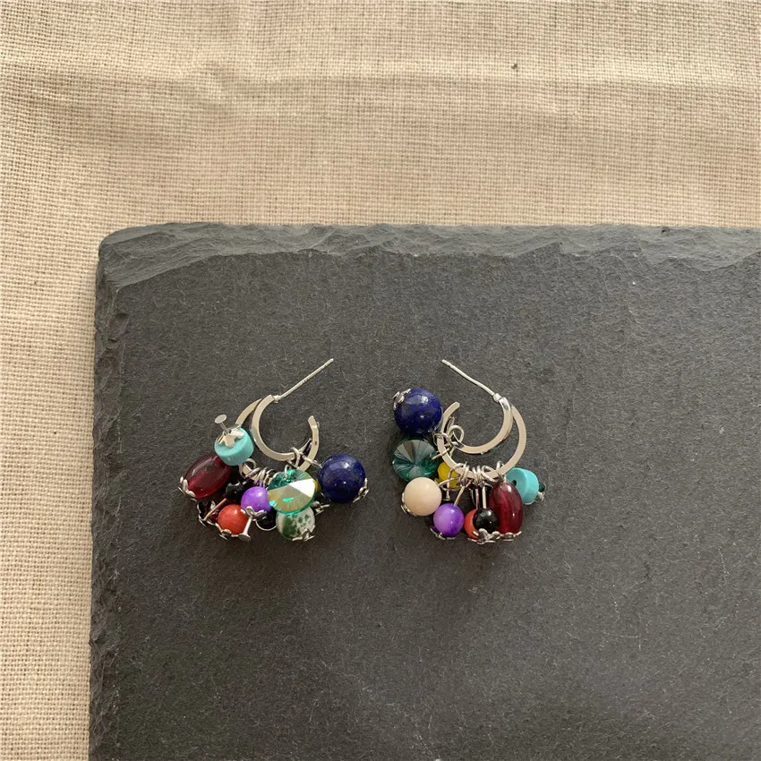 

Fashion Colorful Ear Cuffs Contrast Color Beads Earrings for Women National Style Earring Accessories