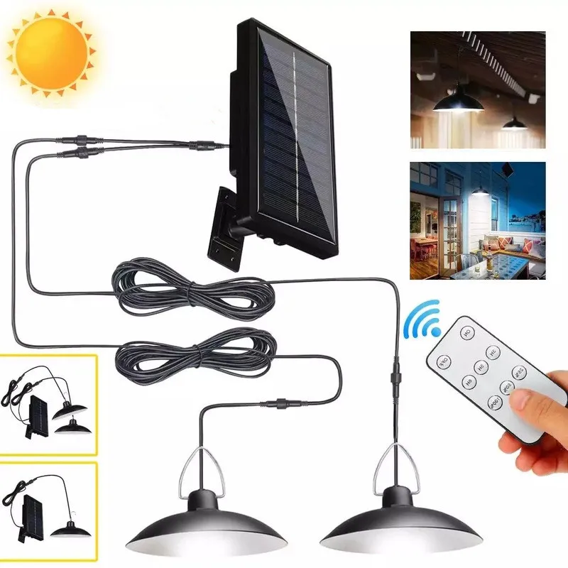 

1/2 головы люстра Солнечный светодиодный светильник уличный Солнечный лампа с USB линии походный светильник сада декорационный наружный свет...