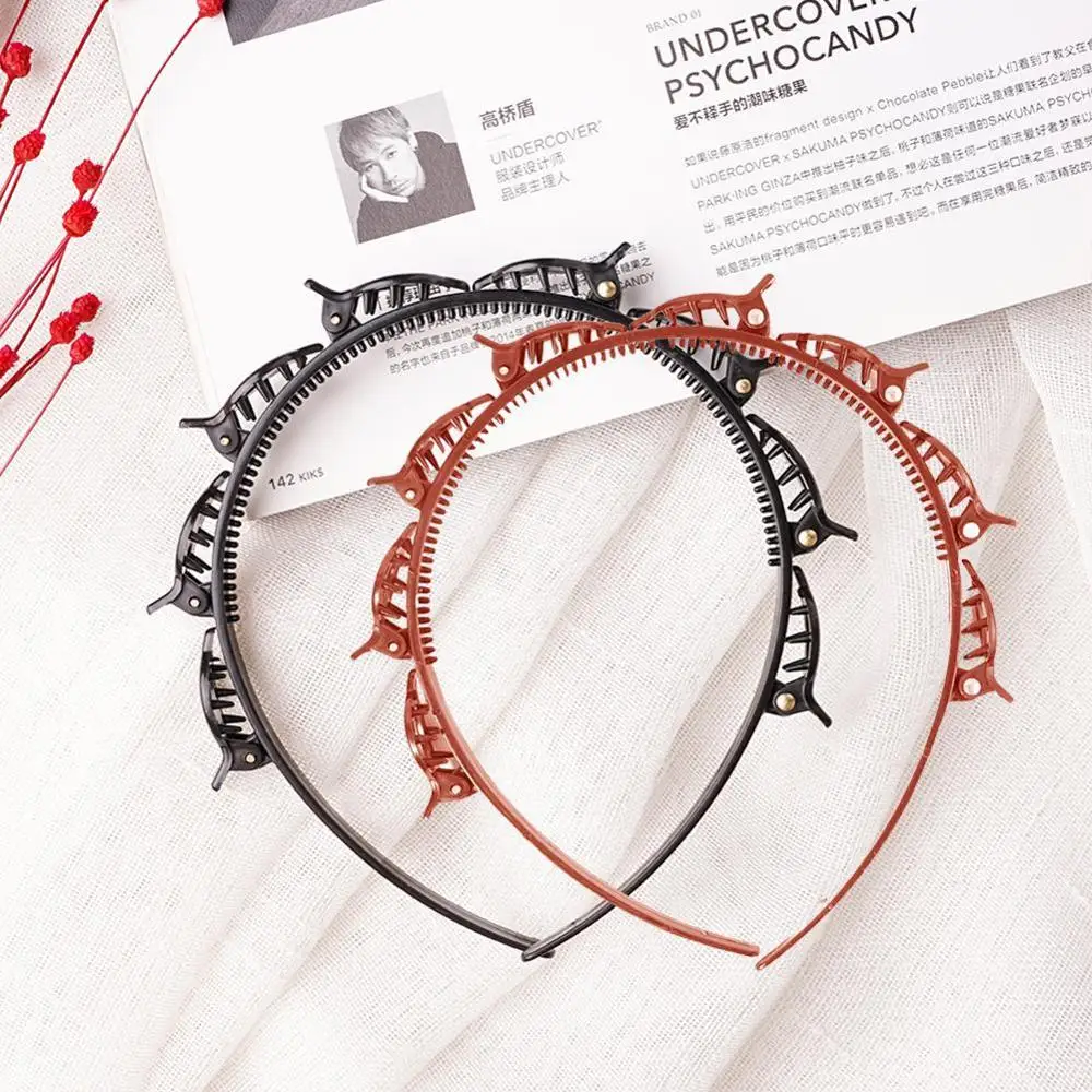 

1pcs Double Layer Bands Clip Hairbands Fashion Plastic Braided Headband Punk New Knitting Womens Headwear Hair Accessories