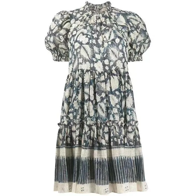 

Top Quality Runway Fashion Style Womens Elegant Vintage Dresses Spring Summer Shinning 2021