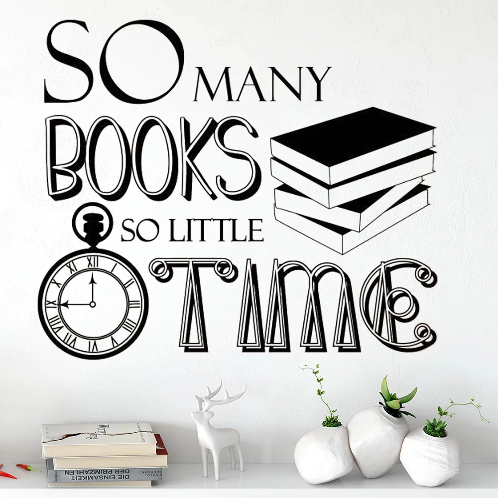 Настенные Стикеры для книг и библиотеки декоративные наклейки на стену так много