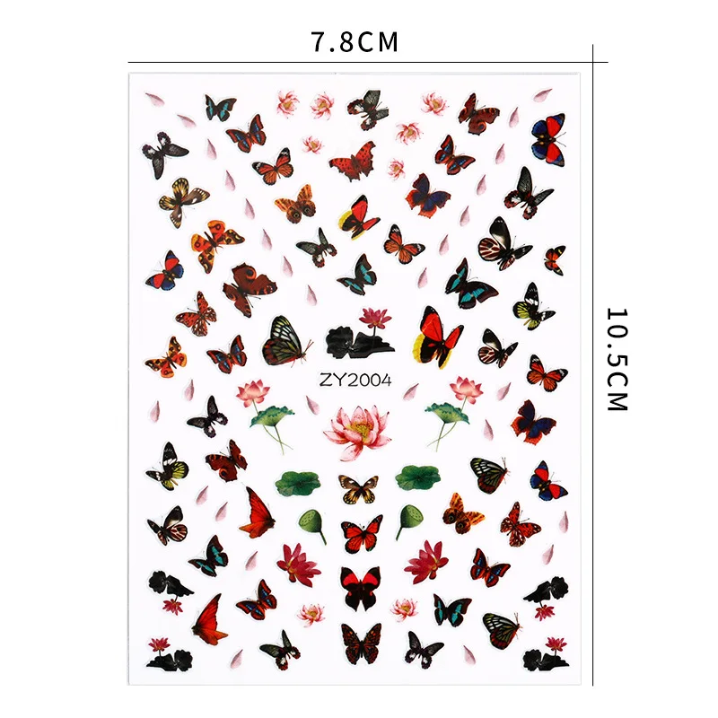 

2021 new manicure butterfly sticker little red book the same manicure Decal little fresh waterproof gum Nail Sticker