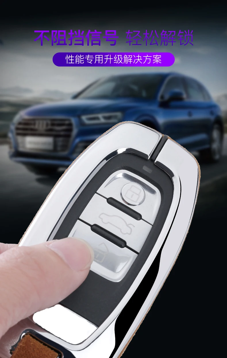 Флип-кейс из цинкового сплава с мехом для автомобиля умный чехол Audi A3 A4 A4L A5 A7 A8 R8 A6L