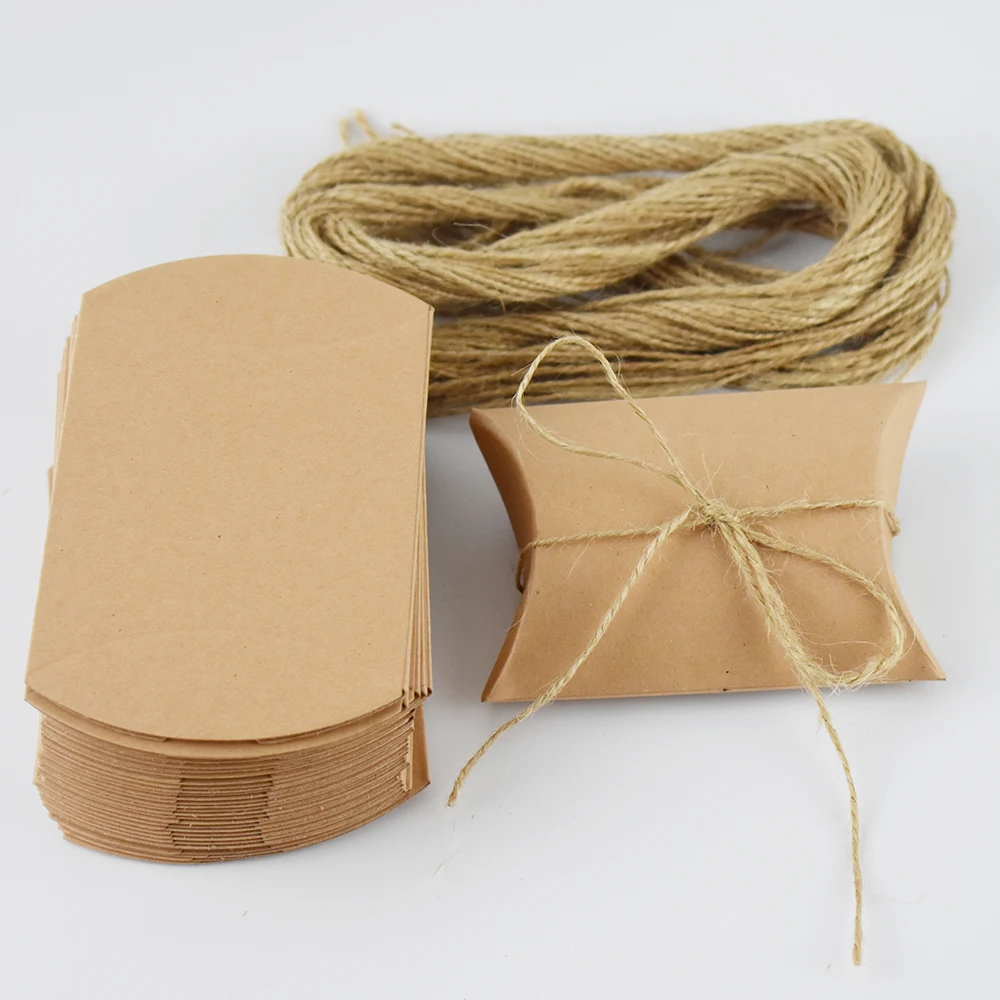 10 шт. крафт Бумага Подушка Форма конфетная коробка Подарочная для свадебных