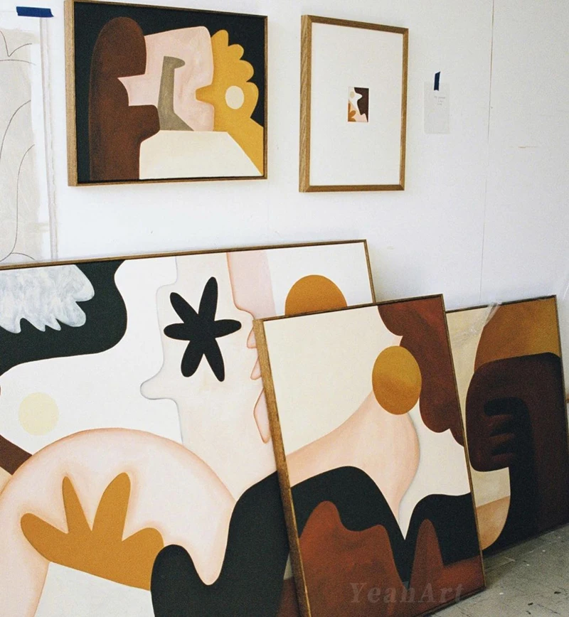 Morandi поп цветные блочные Картины Ручная роспись Абстрактная масляная живопись на