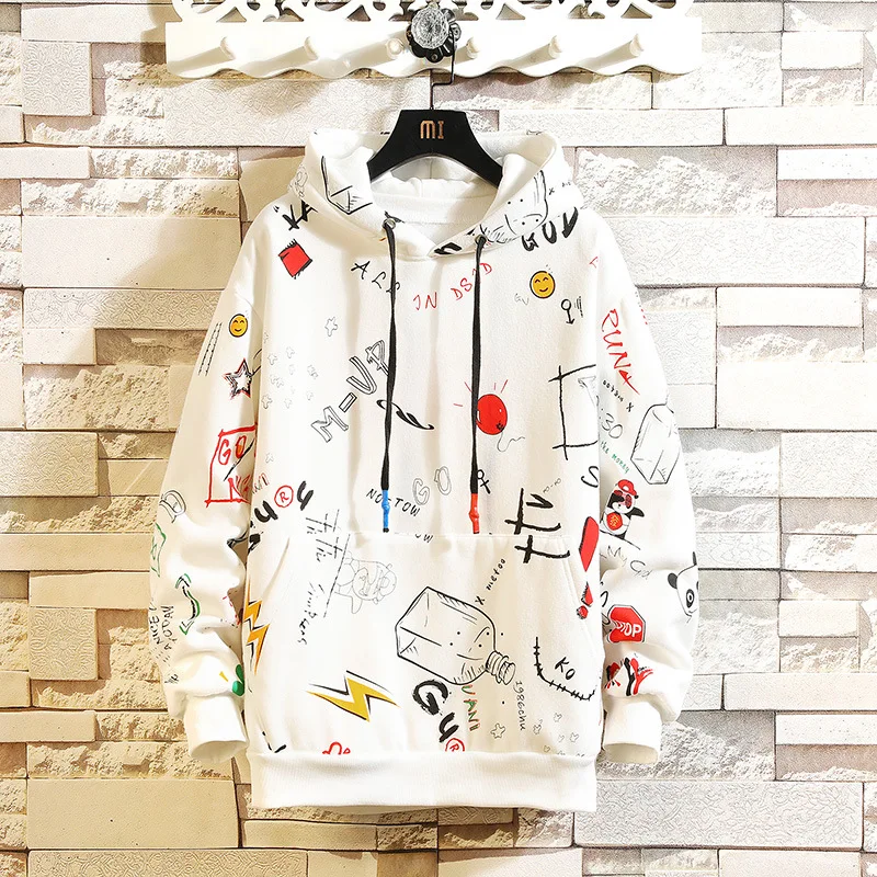 

Men's Sweater Hooded Sweater Korean New Style Long-sleeved Hip-hop Hedging Student Spring and Autumn Loose Plus Size Men's Shirt