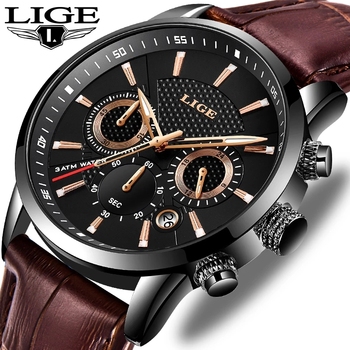 LIGE 2021 New Watch Men Fashion Sport Quartz Clock Mens Watches Brand Luxury Leather Business Waterproof Watch Relogio Masculino-37324