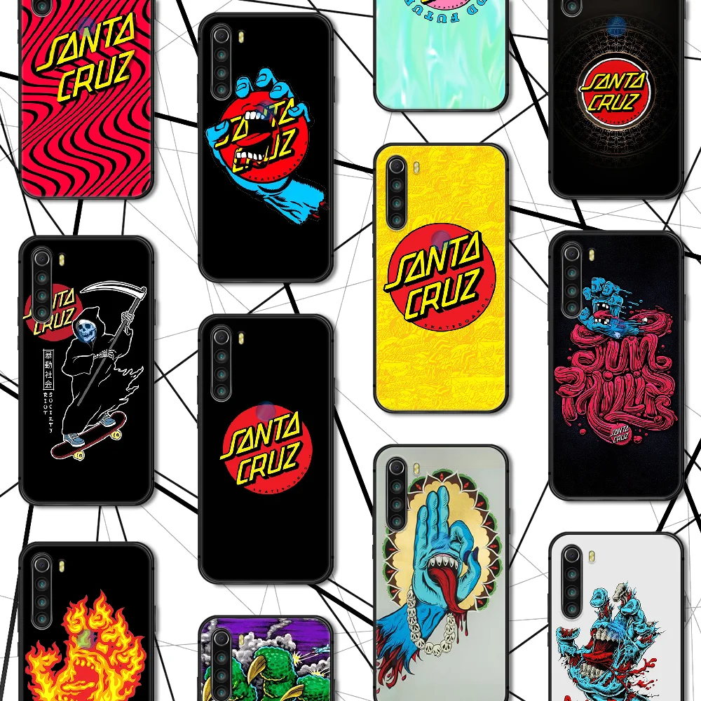 

Santa Cruz NHS Skateboards Brand Phone Case Cover Hull For XIAOMI Redmi 8 9 9C Note 6 7 8 9 9S K20 K30 K40 Pro Plus black Prime