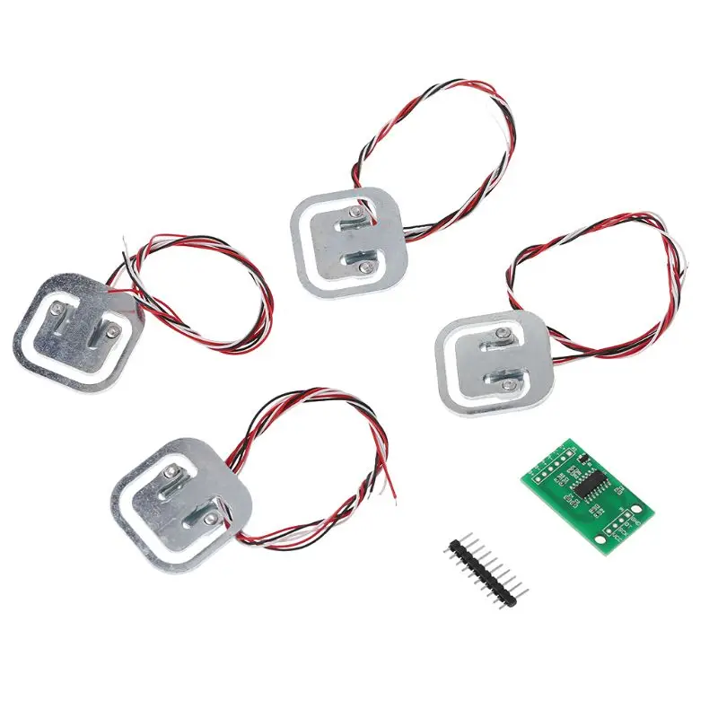 

New 4pcs 50kg Human Scale Load Cells & HX711 AD Module Kit Resistance Strain Weight Sensor Measurement Tools