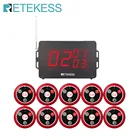 Retekess TD136 беспроводная система официанта ресторан пейджер Голосовая трансляция хост + 10 шт кнопки вызова для бара отеля кафе