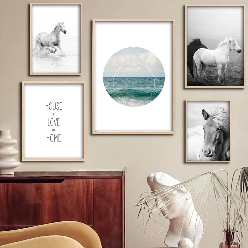 

Geometric Art Ocean Print Wall Art Minimalist Art Poster for Bedroom Home Decor