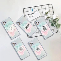 pink simple pattern fresh phone case for iphone 7 8 11 12 x xs xr mini pro max plus clear square transparent