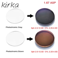 kirka 1 67 transition lens sunglasses for myopia optical prescription lenses for myopia greybrown color 1 pair uv protect
