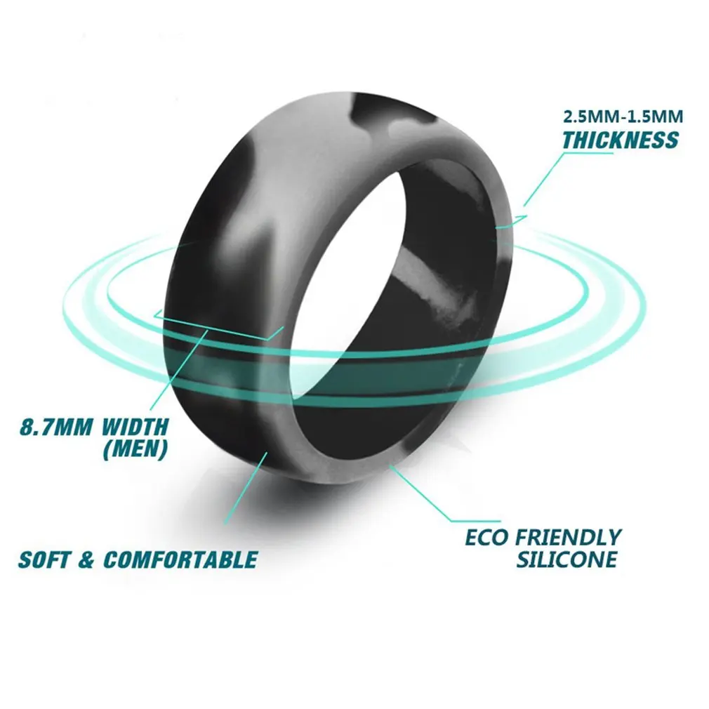 Много размеров кольца из кремния разных цветов для спорта в стиле личности для мужчин и женщин, крутой креативный модный украшения.