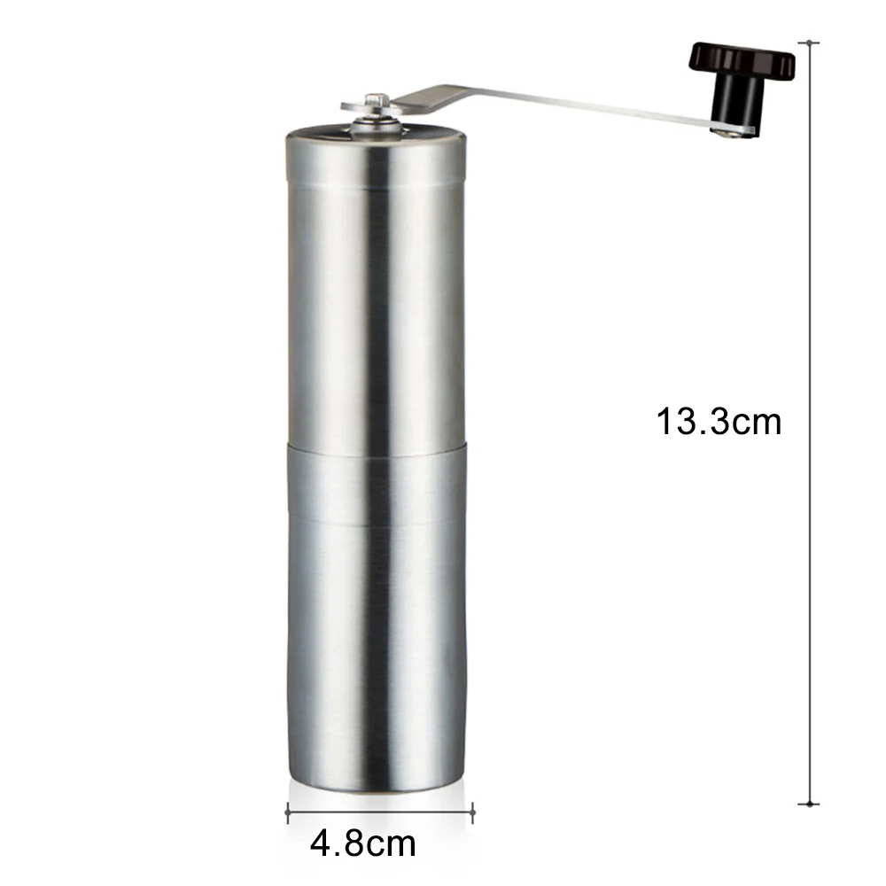 Silver Grinder Mini Stainless Steel Hand Manual Handmade Bean Burr Grinders Kitchen Tool Crocus Grinders Hot