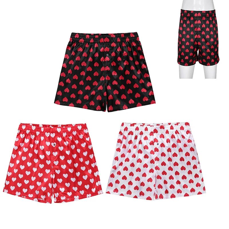 Мужские атласные боксеры-шорты с оборками шелковое летнее нижнее белье для