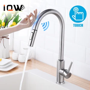 pull out sensor kitchen faucet black smart mixer tap touch faucets hot and cold water mart touch spray tap free global shipping