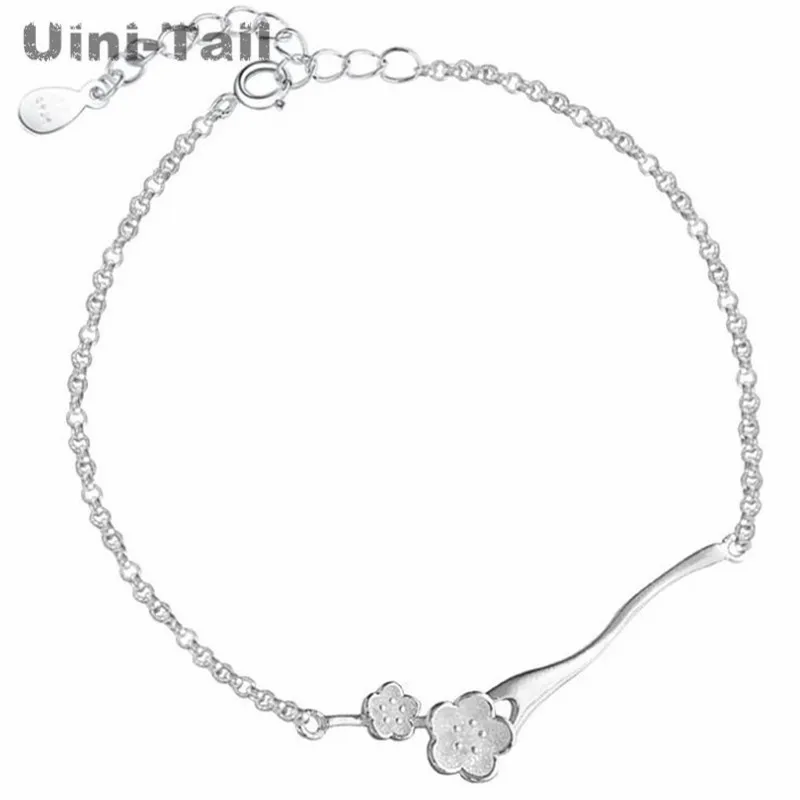 Новый список Uini-Tail 925 тибетское серебро милое искусство свежие ветки вишни