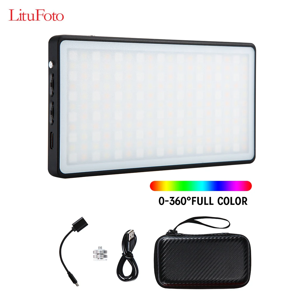Карманный светодиодный мини светильник RGB для видеосъемки 96 + 360 цветов общий DSLR