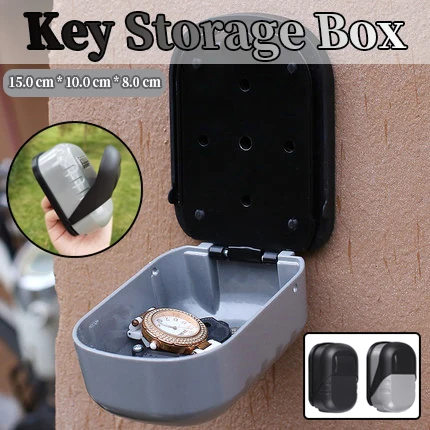 

Ящик для ключей настенный из алюминиевого сплава, сейф для ключей с 4 цифрами, Комбинированный Замок для ключей, комнатный и уличный ящик для...