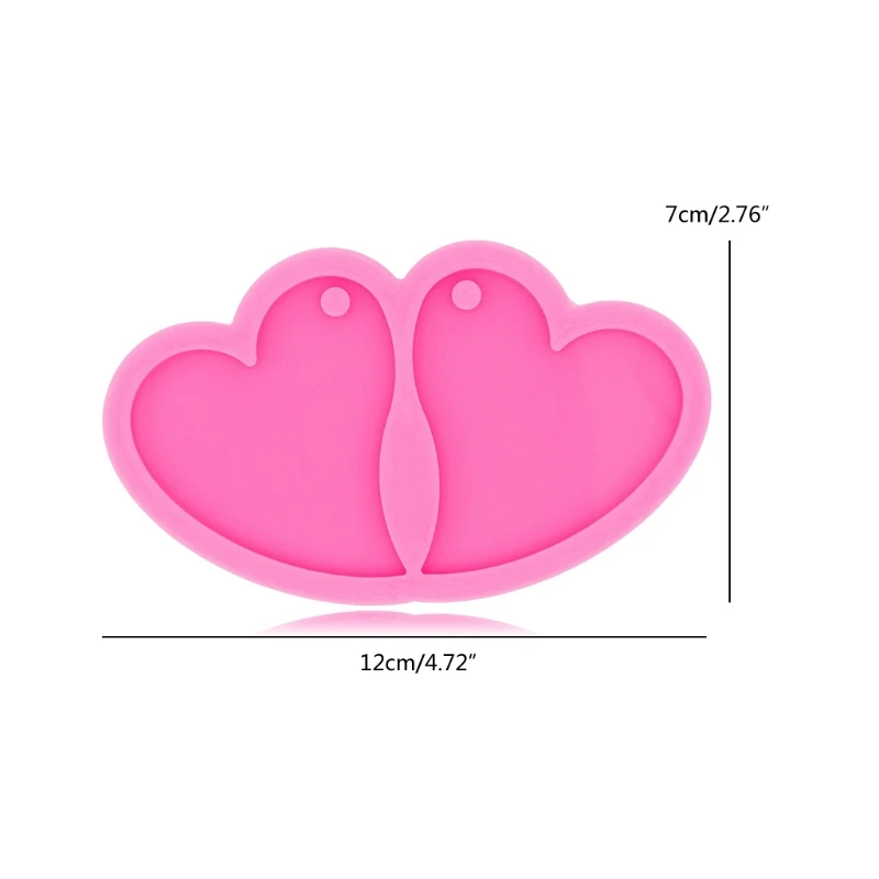 

Heart-to-Heart Earrings Epoxy Resin Mold Keychain Casting Silicone Mould DIY Crafts Jewelry Pendant Casting Tool