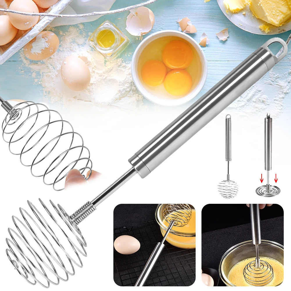 

Ball Whisk Stainless Steel Manual Egg Whisk Hand Egg Mixer Beater Wire Ball Shaker for Stirring Blending Mixing Kitchen Utensil