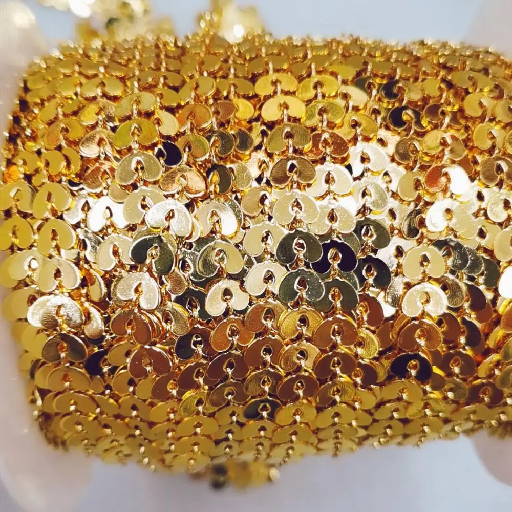 

WT-BC147 Amazing gold electroplated heart brass chain women hot populared diy hand make jewelry design chain findings