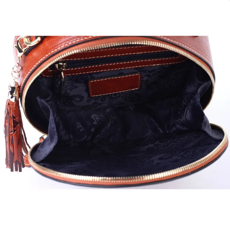 

High Quality Genuine Leather Ladies Small Round Bag Women Shoulder Bags Mobile Phone Coin Purse Bag Handbag Cross Body Bag Woman