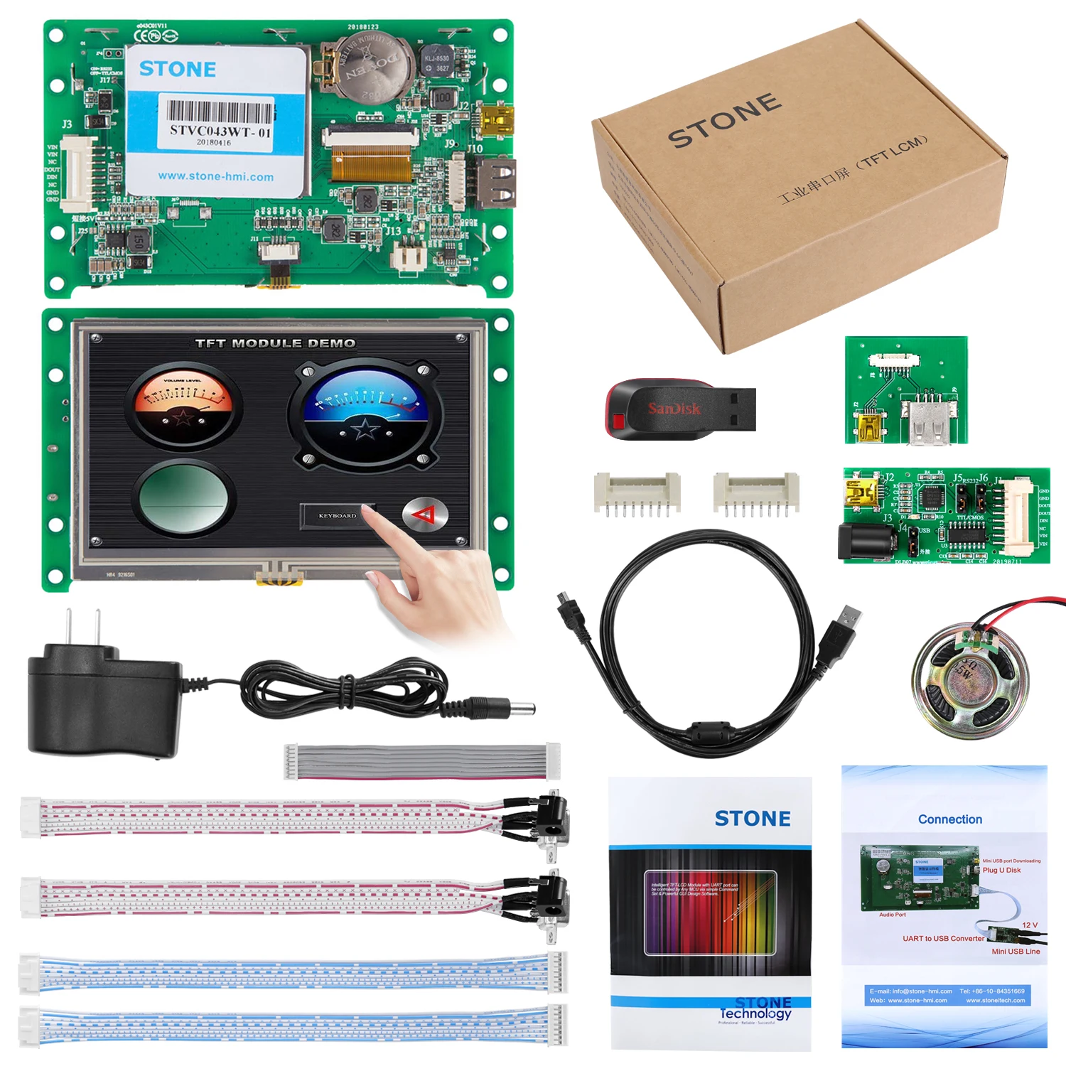Цветной ЖК-монитор STONE 4 3 TFT в последовательном порте с портом RS232/RS485/TTL |