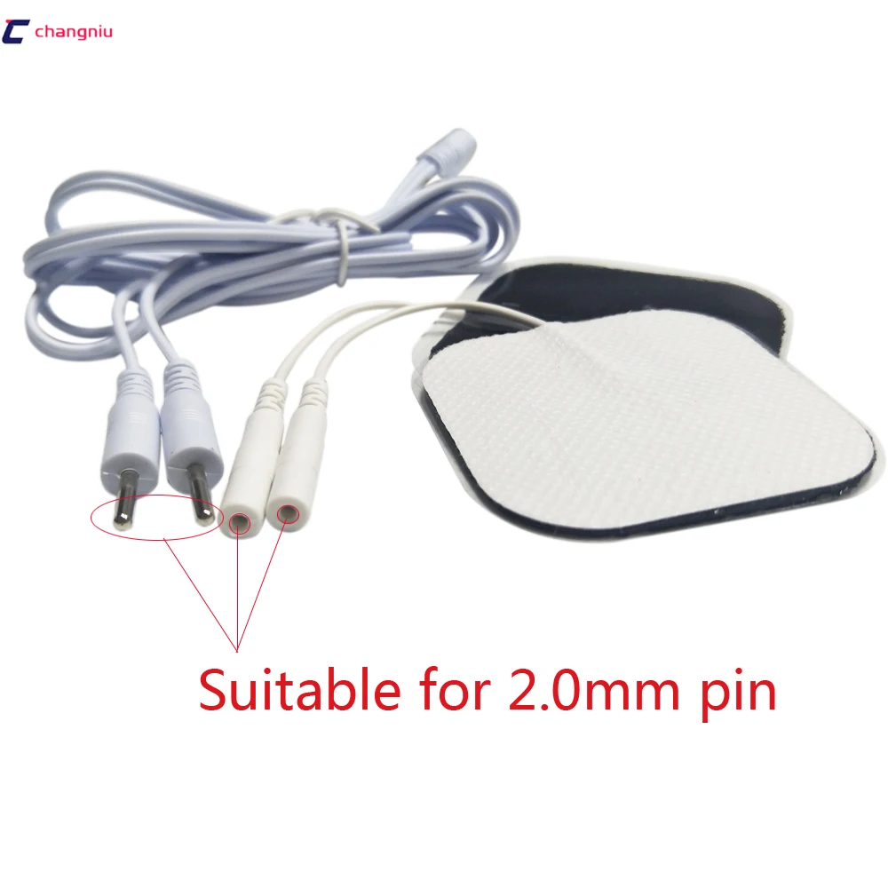 

DHL Freeshipping 1000pcs/lot 5*5cm Tens Machine Electrode Pads with cable for full body massager pulse therapy machine pad