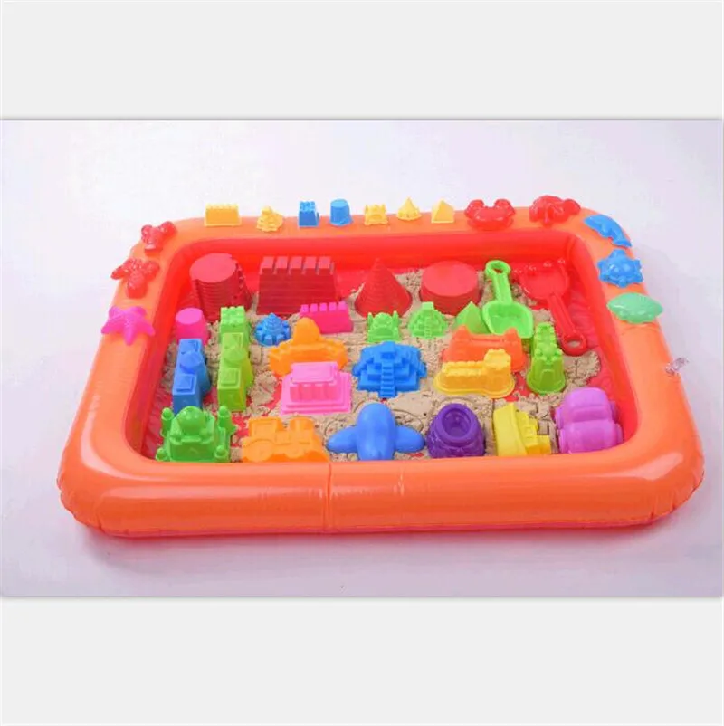 

60*45cm Indoor Magic Play Sand Children Toys Mars Space Inflatable Sand Tray Accessories Plastic Mobile Table