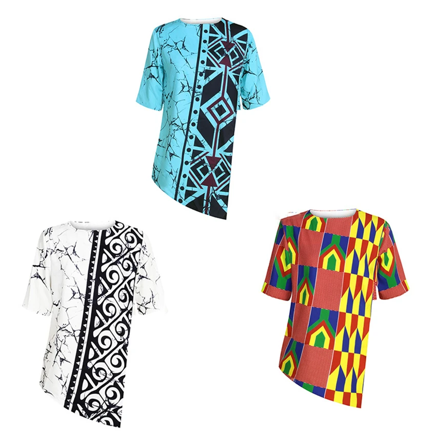 Женская африканская одежда 2021 Дашики с принтом раздельный топ летние джинсовые