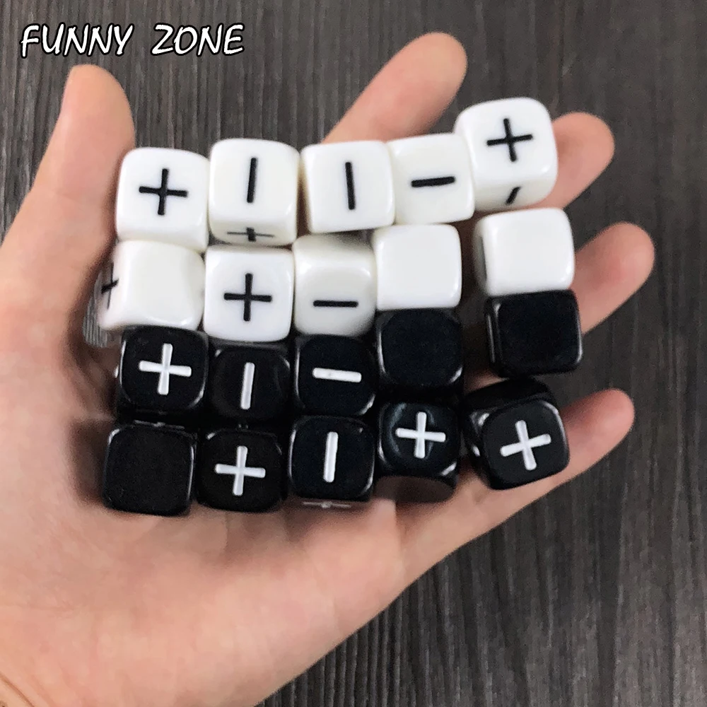 Настольные игральные кости 10 Fudge совместимые с Fate черно белые|Кубики| |