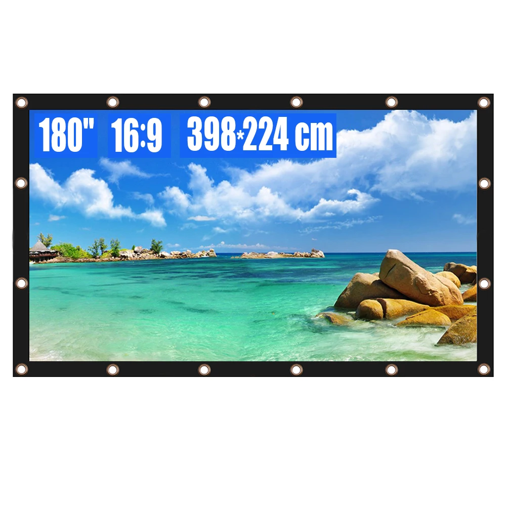 Проектор Экран 180 дюймов 16:9 HD Складная Анти складки Портативный проекции фильмов
