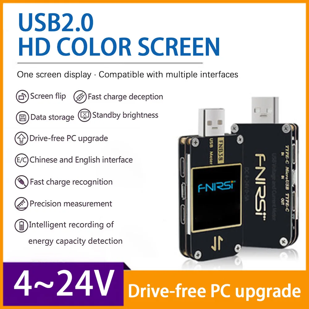 

FNIRSI FNB38 Current Voltage Meter USB Tester QC4 PD3.0 2.0 PPS Hight Quality Fast Charging Protocol Capacity Tester Accessory