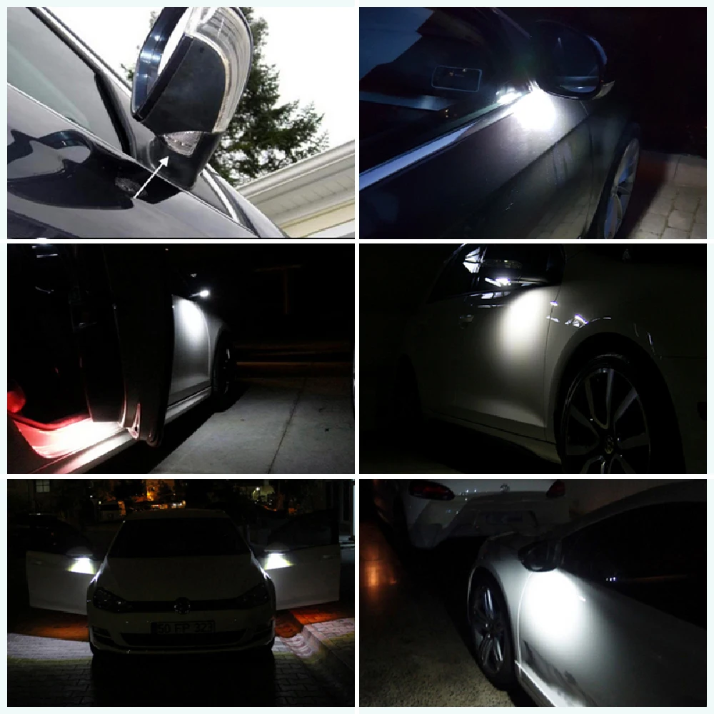 Светодиодный светильник для автомобиля под боковым зеркалом, лужа для VW Golf 5 Passat B6 3C B5 CC Plus Eos Jetta Sharan Tourn Rabbit Skoda Superb