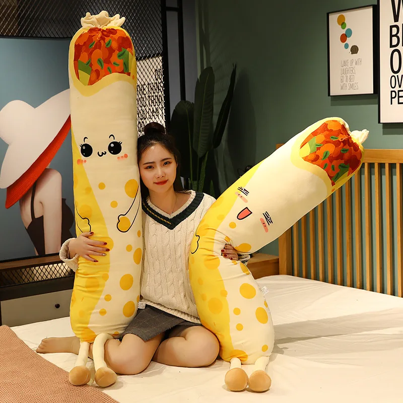 

New 100-165cm Nice Huggable Cartoon Long Toast Bread Plush Toy Stuffed Food Toast Pillow Sleeping Bolster Creative Gift for Kids